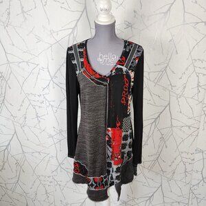 Jane & John Artsy Patchwork Stretch Knit Scoop Neck Tunic